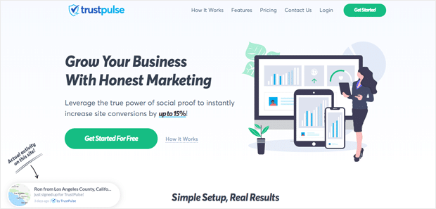 TrustPulse Meilleure application sociale pour WordPress