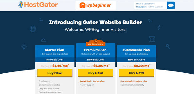 Constructeur de sites Web Gator par HostGator