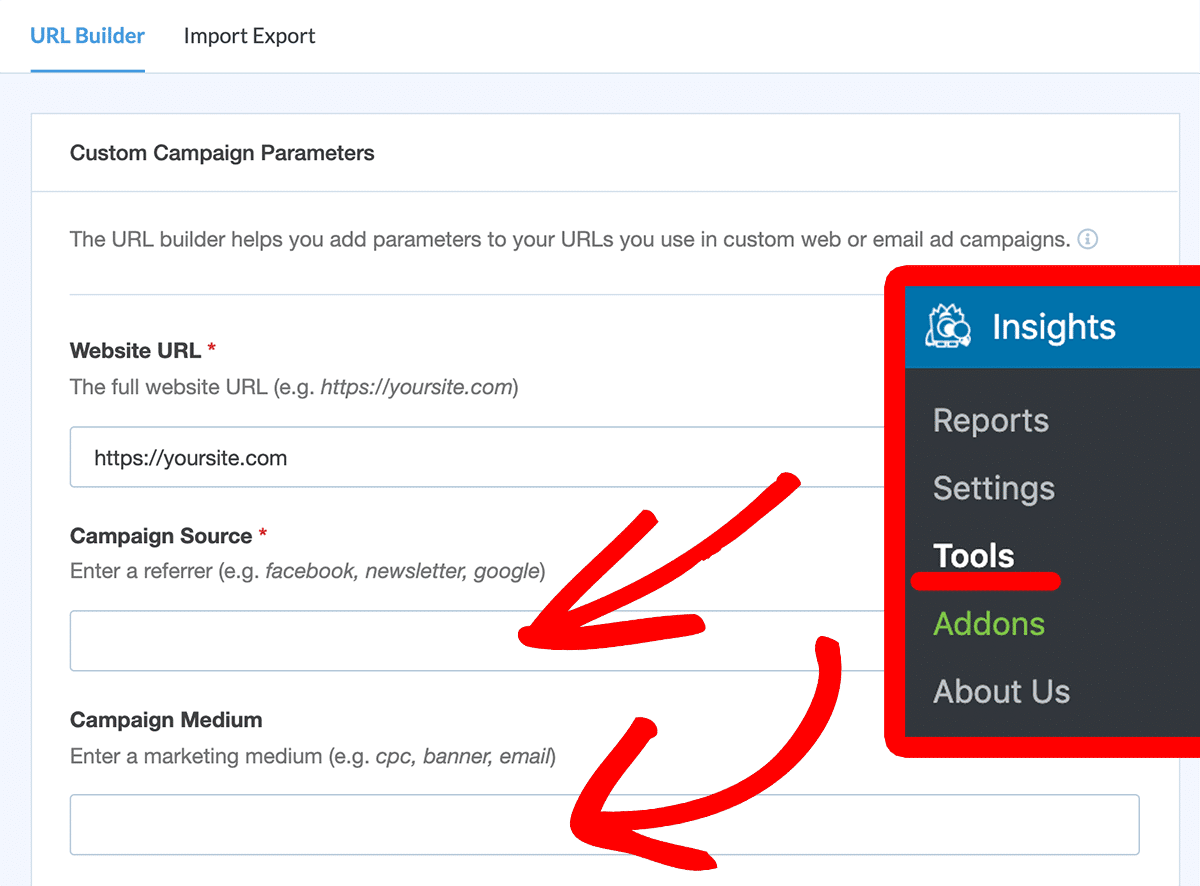 MonsterInsights URL and UTM Builder