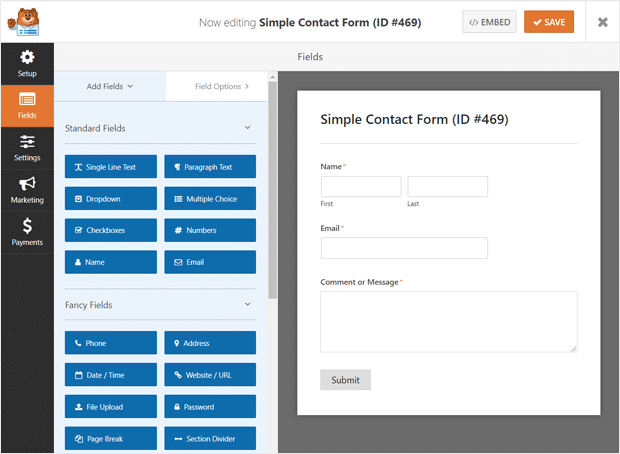 WPForms Drag and Drop Form Editor