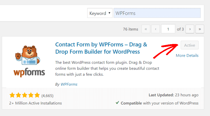 Install WPForms WordPress plugin