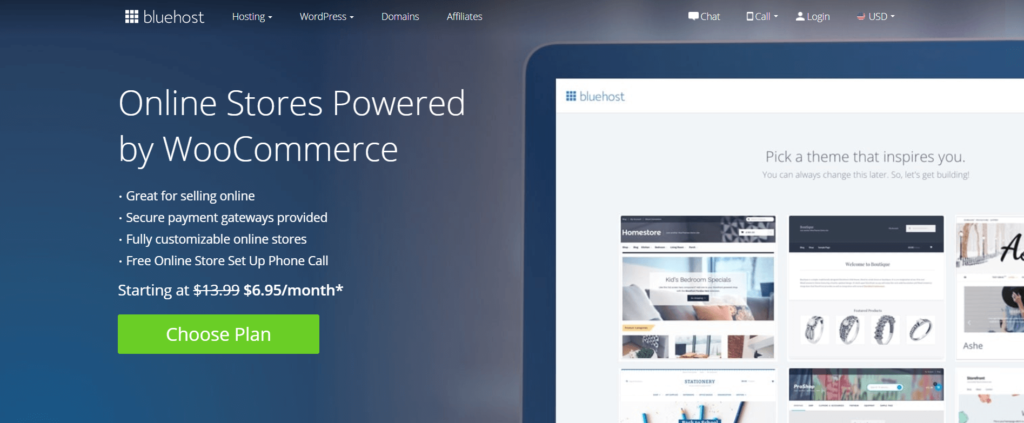 Bluehost-meilleur-service-d'hébergement-woocommerce