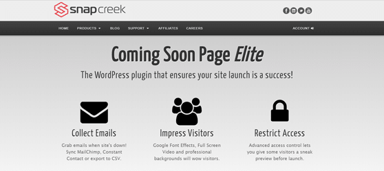 À venir Page Elite Plugin