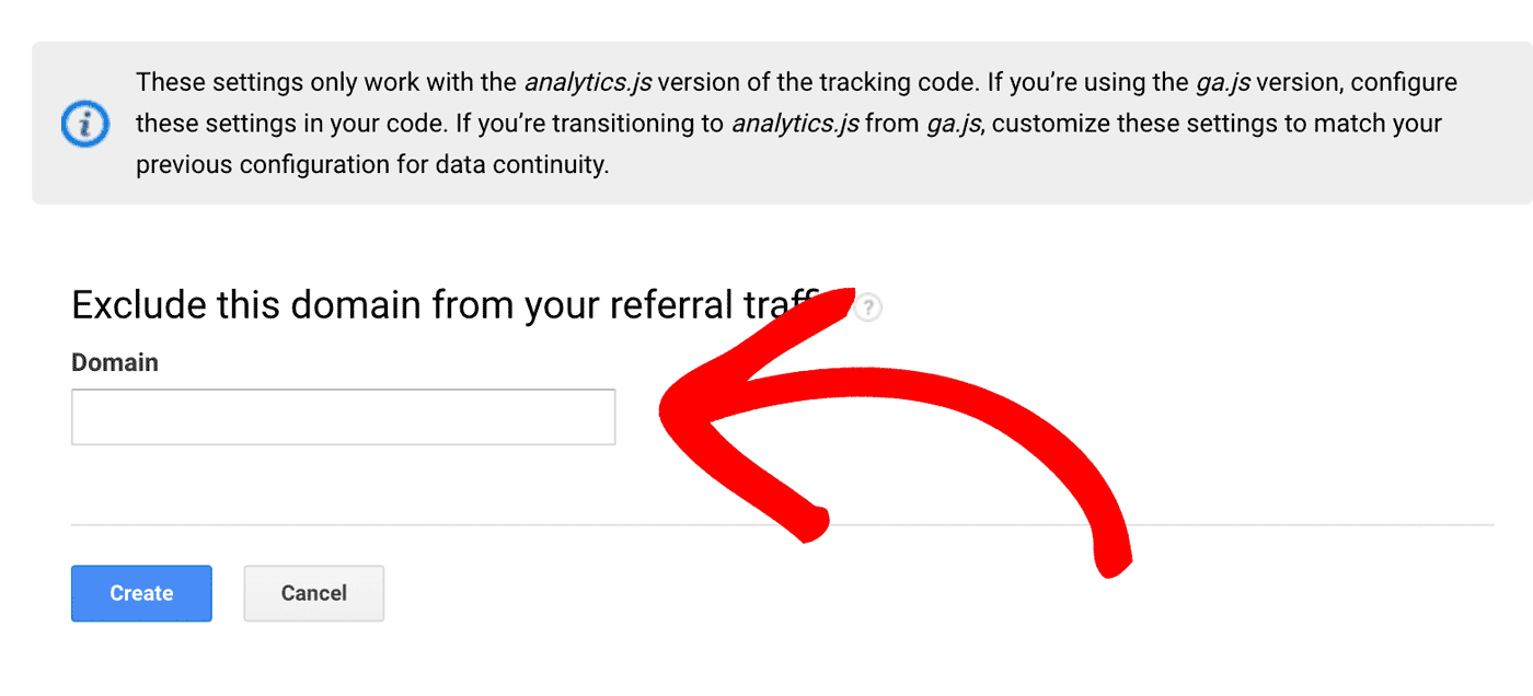Exclude domain from referral traffic