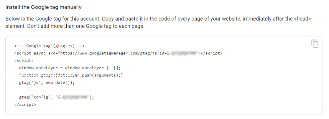 Google Analytics tracking code example