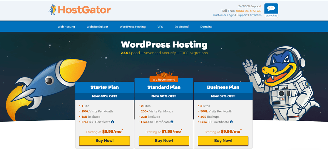 Hébergement WordPress géré par HostGator