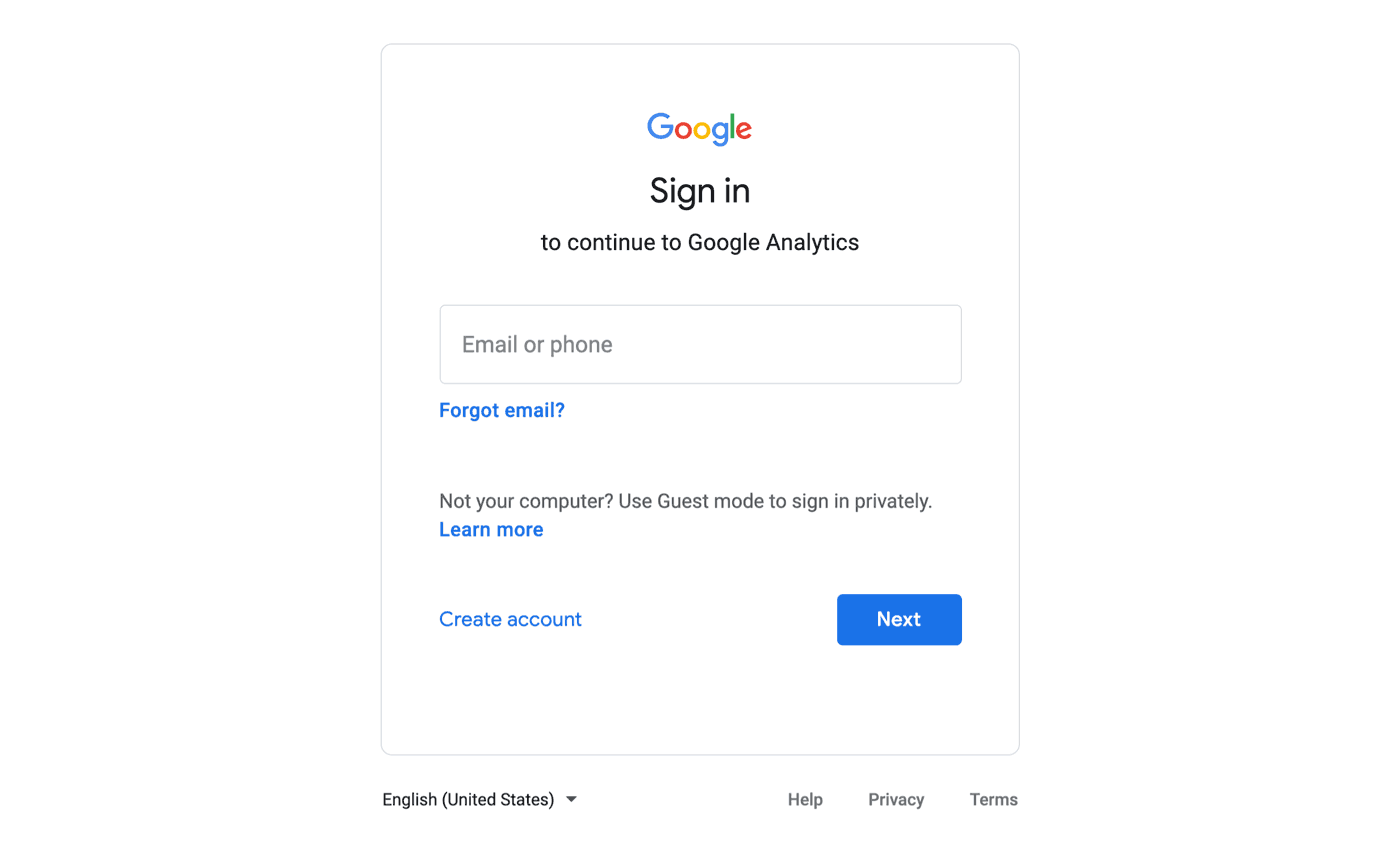 Sign into Google account