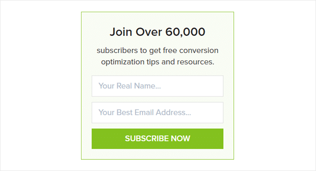Simple Sign Up Forms in Website Sidebar to increase emails