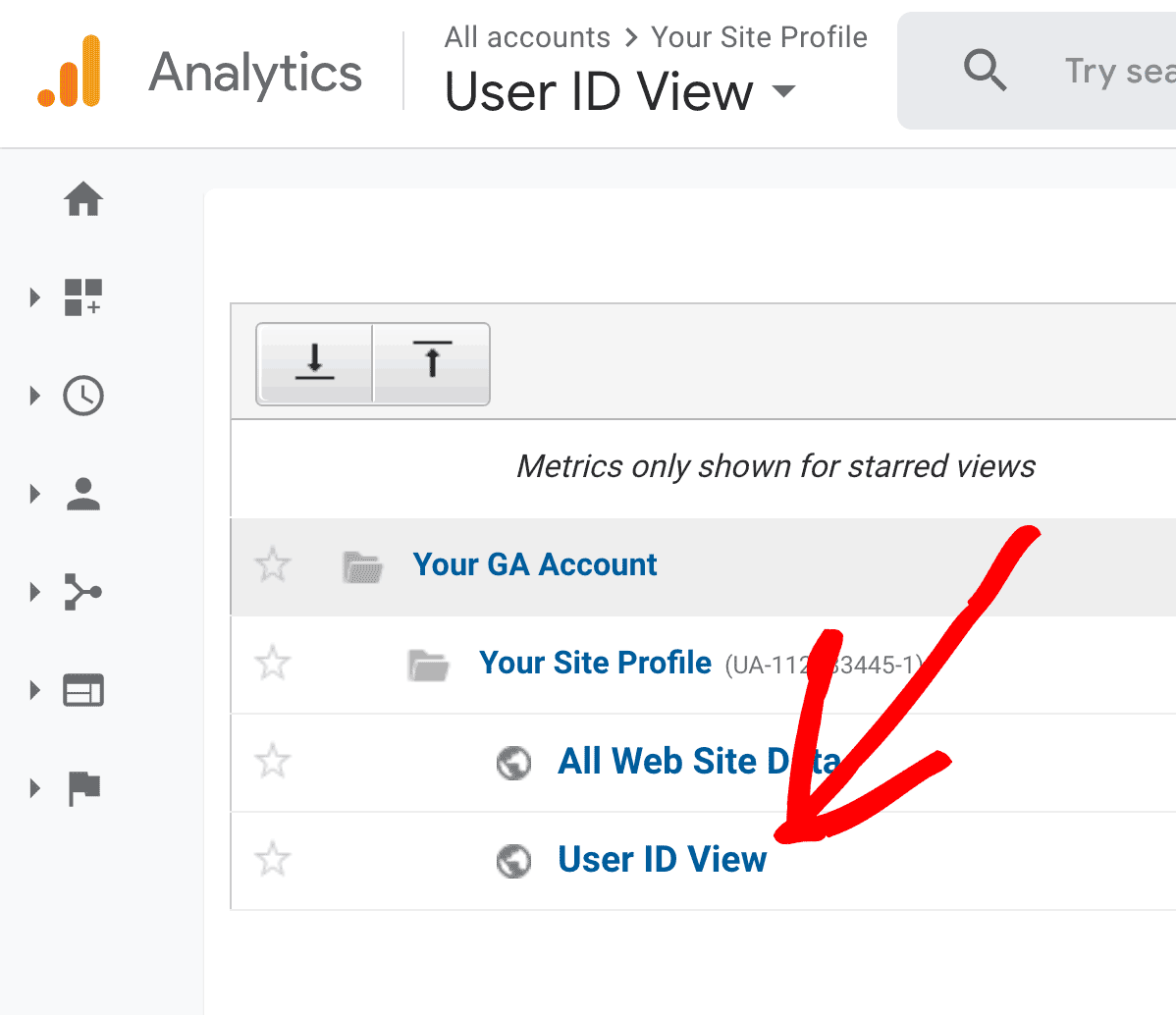 Switch to User ID View