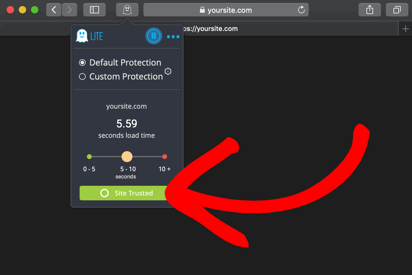 Trust your site in Ghostery in Safari