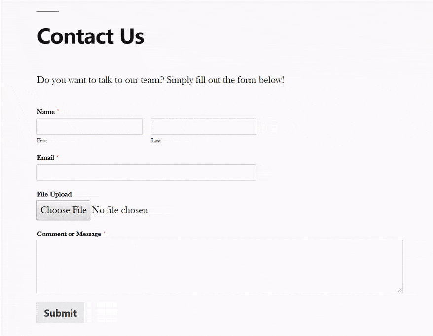 WordPress AJAX Contact Form Preview
