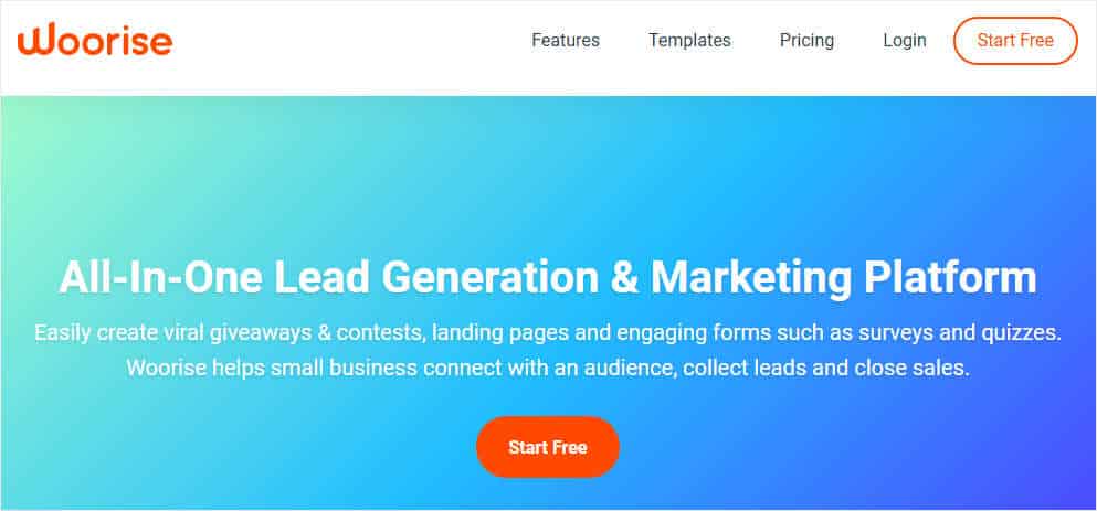 Woorise Best WordPress Contest Plugin Homepage