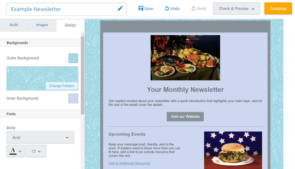 change design of your email newsletter