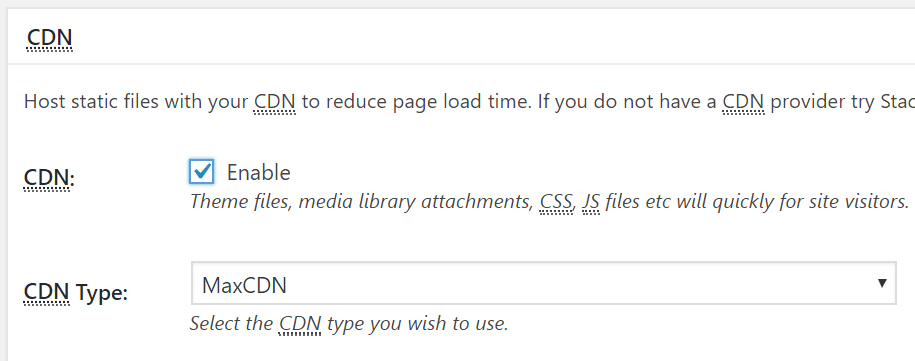 w3 total cache cdn settings