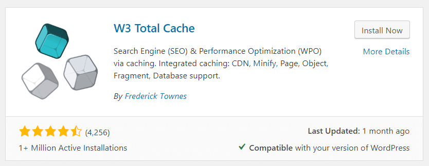 w3 total cache plugin