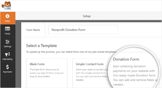 wpforms donation forms