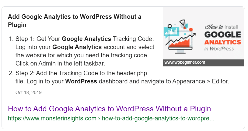 featured snippet