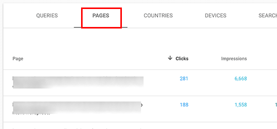 google-search-console-pages-performance "width =" 620 "height =" 291 "srcset =" https://www.monsterinsights.com/wp-content/uploads/2019/11/google-search-console-pages -performance.png 550w, https://www.monsterinsights.com/wp-content/uploads/2019/11/google-search-console-pages-performance-300x141.png 300w "values ​​=" (largeur maximale: 620px ) 100vw, 620px "/></p></noscript></noscript>
<p>Le rapport aide également à <a href=