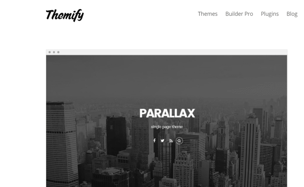 parallax best wordpress theme homepage