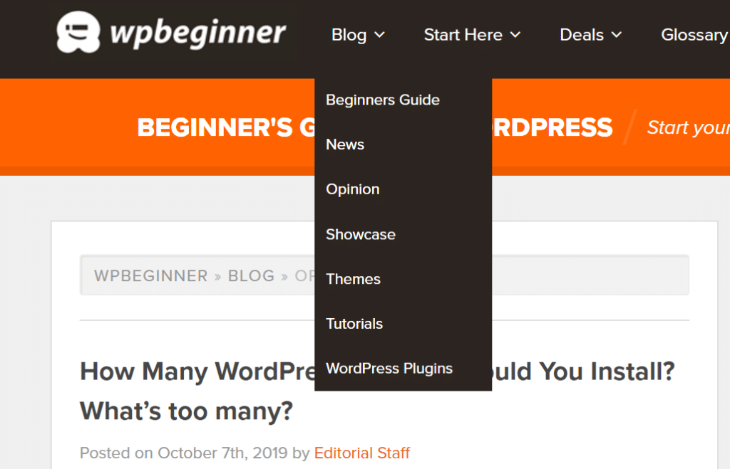 publier des catégories sur wpbeginner