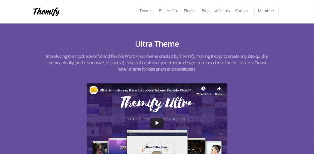 ultra best wordpress theme homepage