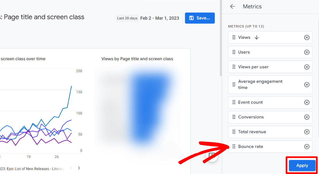 Apply bounce rate changes in GA4