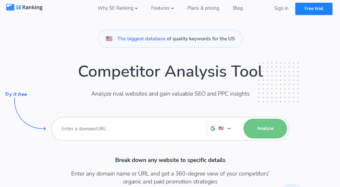 SERanking Competitor Analysis Tool