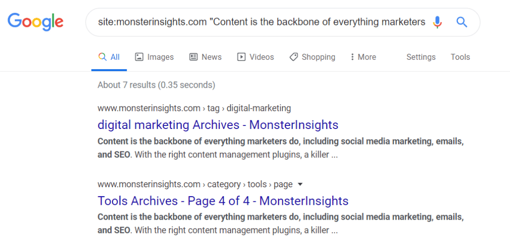 google-search-operators-site-duplicate-content