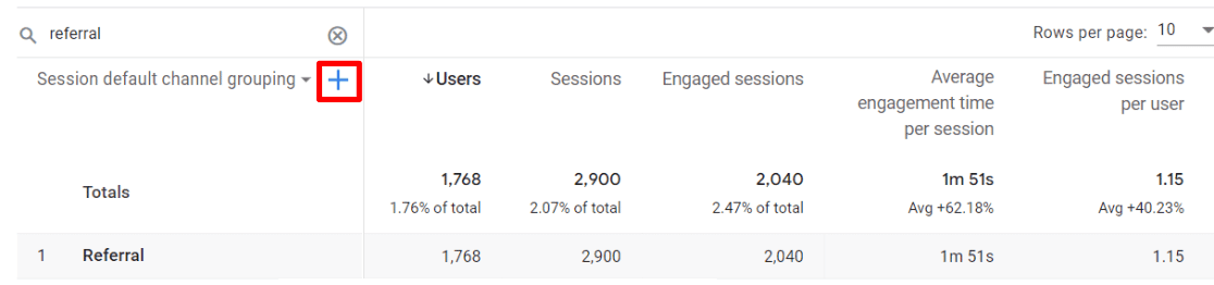 Filter referral traffic GA4