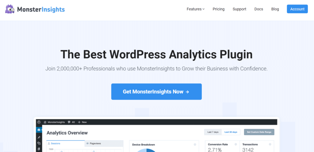 monsterinsights paras wordpress-lisäosa google analyticsille