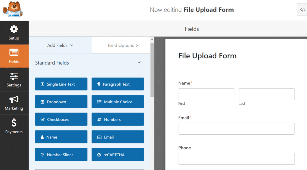 customize wordpress file upload form