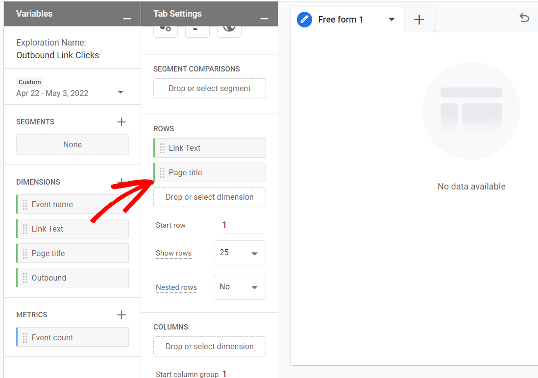 Link text and title dimensions