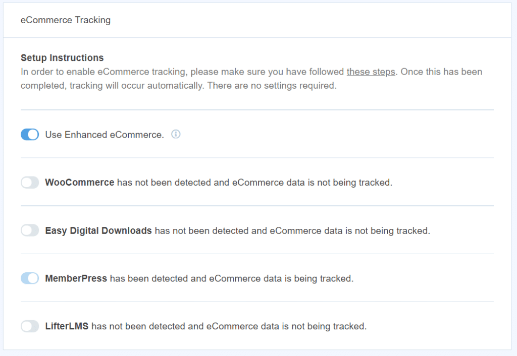 monsterinsights enable enhanced ecommerce memberpress google analytics