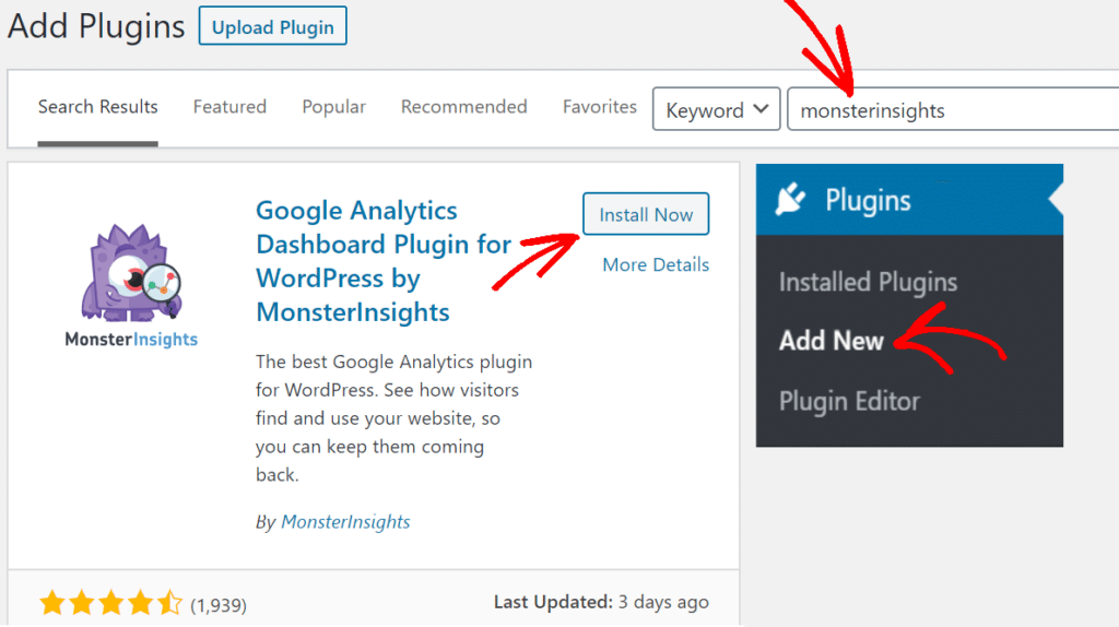 install monsterinsights lite