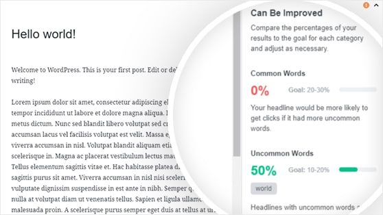 MonsterInsights headline analyzer - word balance