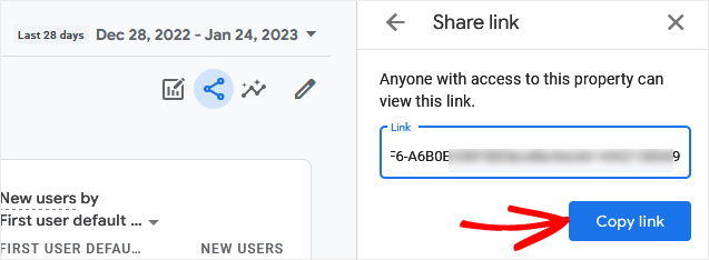 GA4 Share Custom Report Link