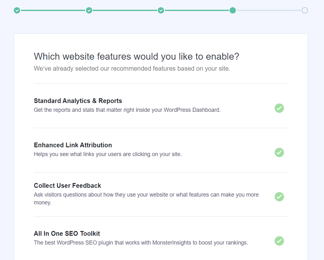 MI onboarding - first 4 recommendations