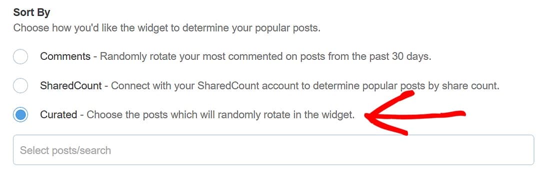 Popular Posts Sort By Option: Curated