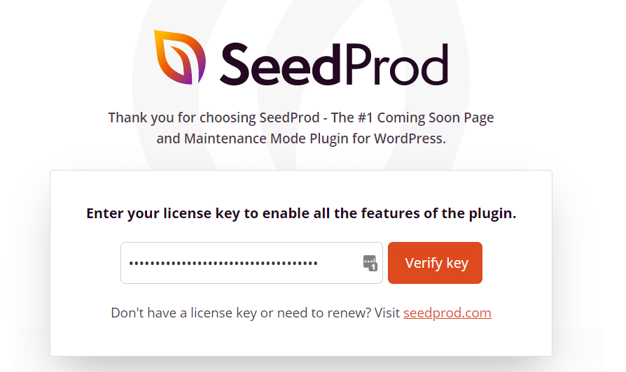 verify seedprod key