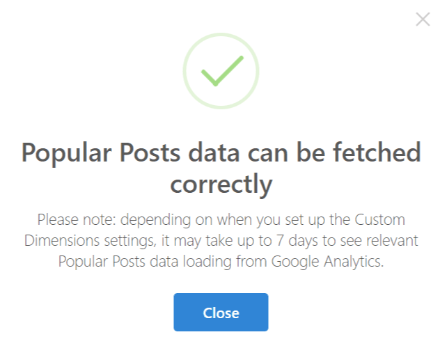 popular posts may take 7 days to for data to be collected