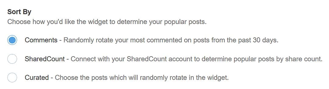 Popular Posts Sort By Options