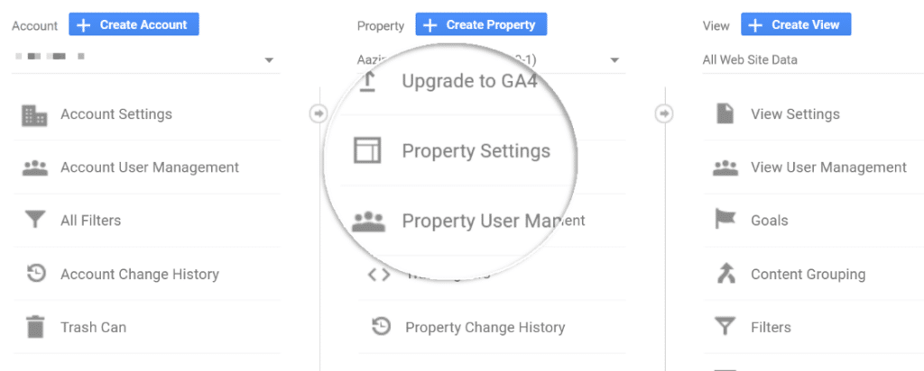 select property settings