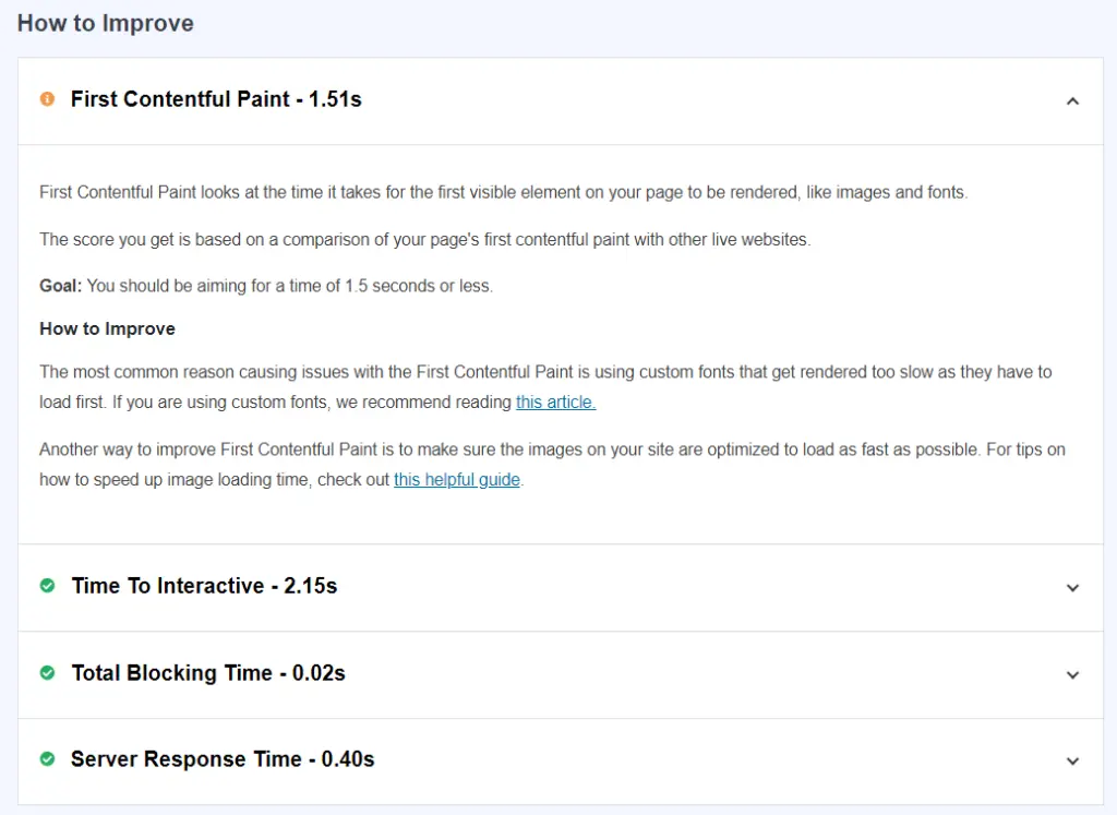 Site Speed Suggestions by MonsterInsights