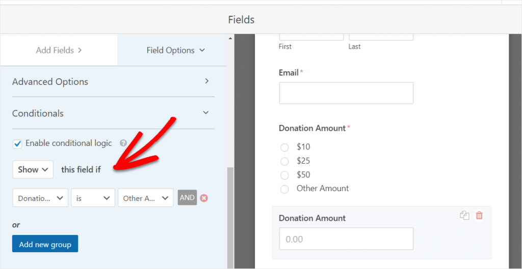 conditional logic wpforms