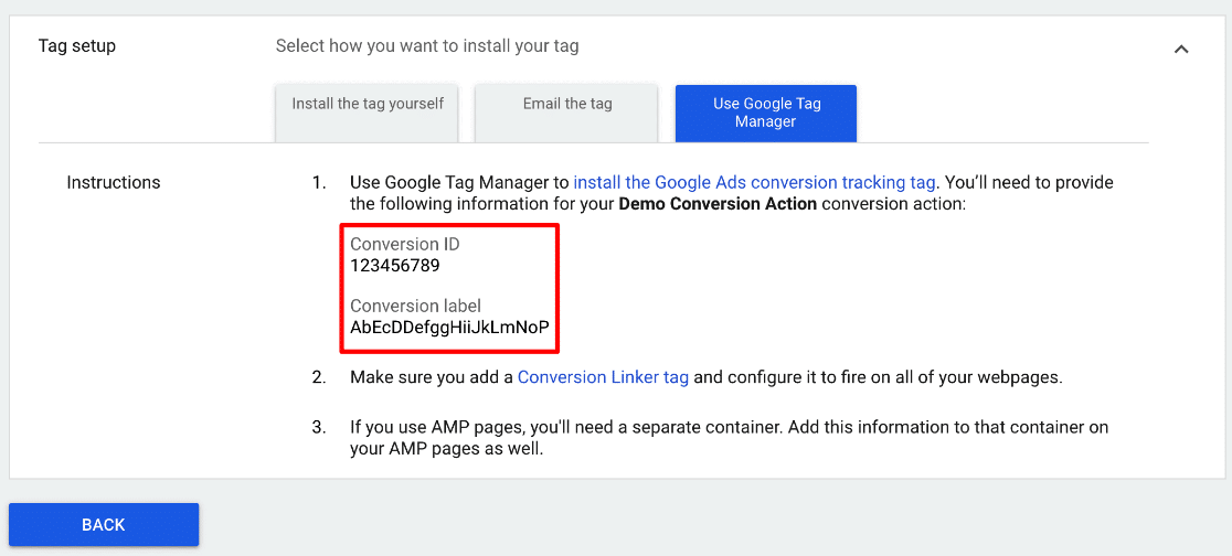 Conversion ID in Google Ads