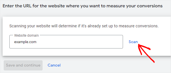 Google Ads Scan Domain Conversion Tracking