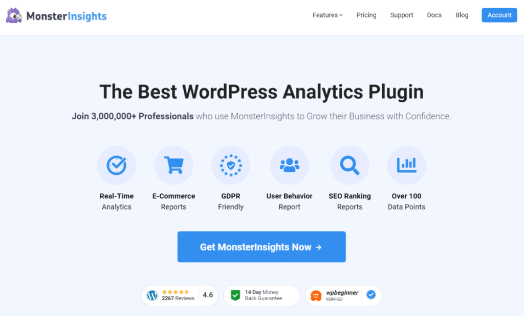 Плагин для WordPress MonsterInsights