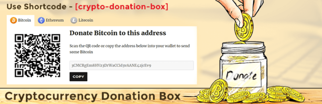 Cryptocurrency Donation Box WordPress Plugin