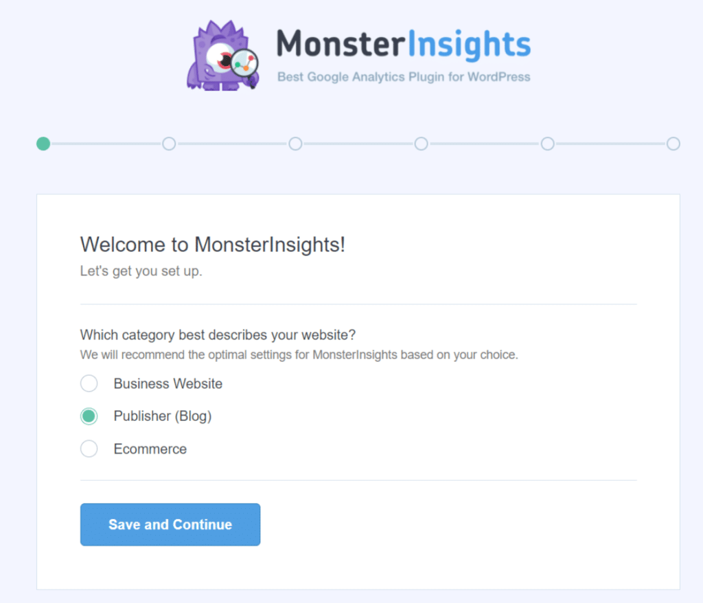 monsterinsights setup wizard