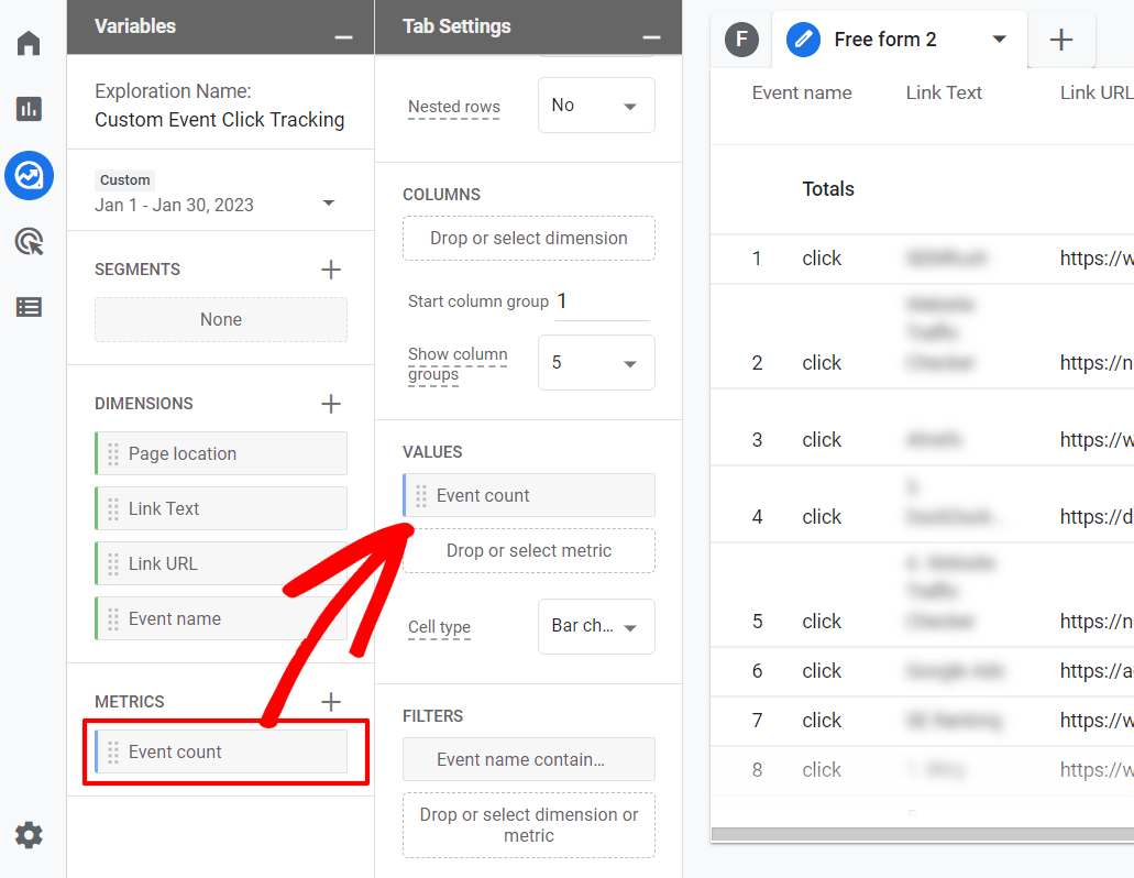 Suivi des événements personnalisés Google Analytics - valeur du nombre d'événements